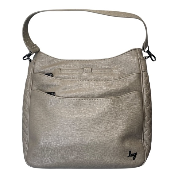 Lug Cable Car Classic Vegan Leather Shoulder Crossbody Messenger RIFD Bag Cream - Picture 1 of 16